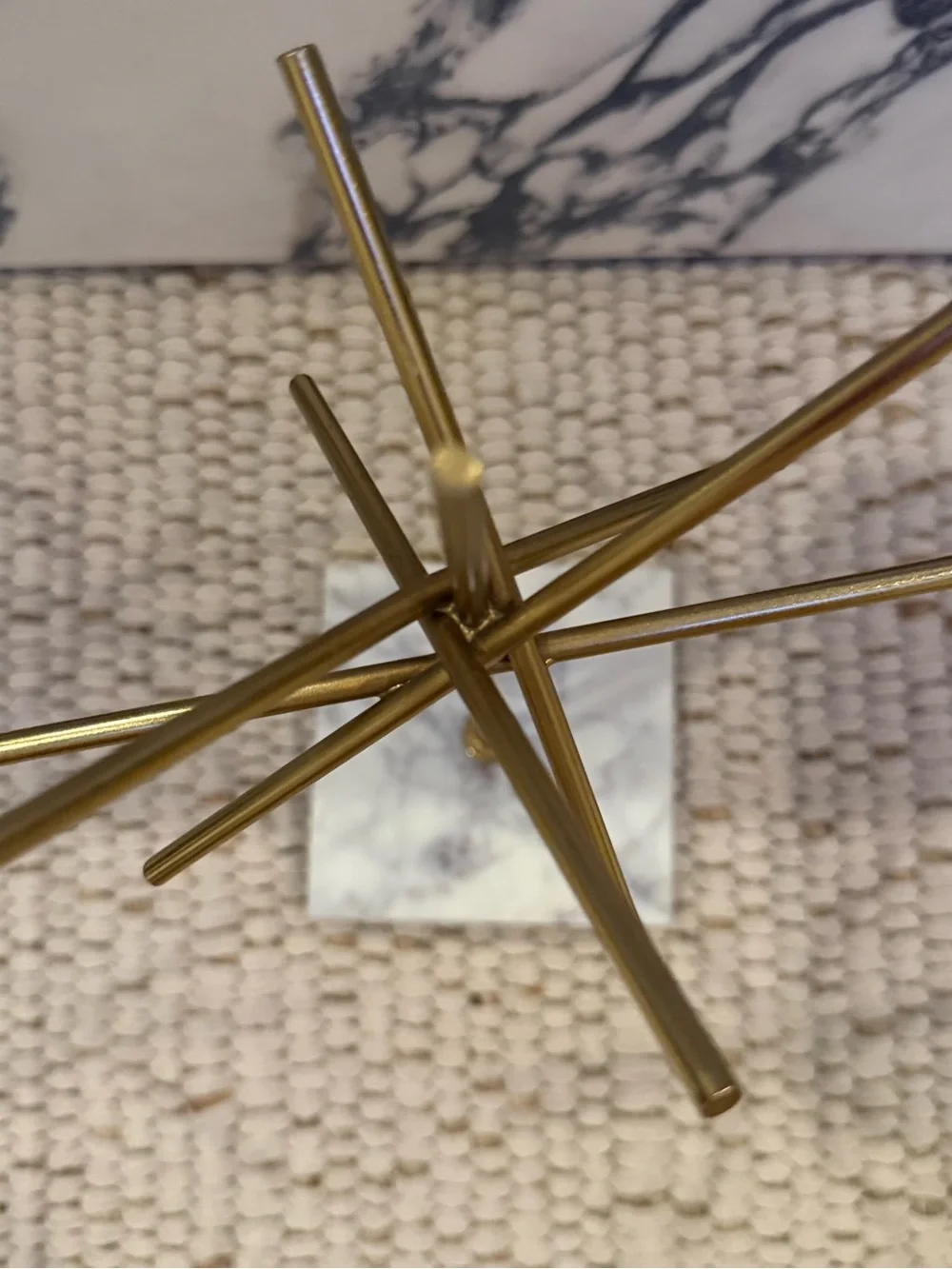 Studio McGee Threshold Tall Brass & Marble Starburst Object 10.25